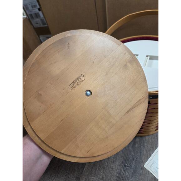 Longaberger 2004 Proudly American Serving Solutions Basket Lidded Ice Bucket - Picture 5 of 9